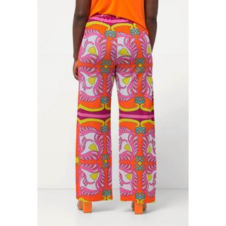 Ulla Popken Pantalon Slinky Jambe Large Jersey Piqué Taille Élastique  