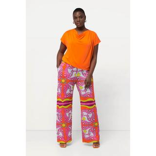 Ulla Popken Pantalon Slinky Jambe Large Jersey Piqué Taille Élastique  