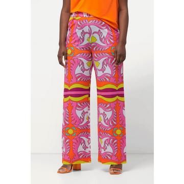 Pantaloni di jersey piqué fluente con taglio della gamba ampio e cintura elastica