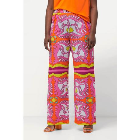 Ulla Popken Pantalon Slinky Jambe Large Jersey Piqué Taille Élastique  