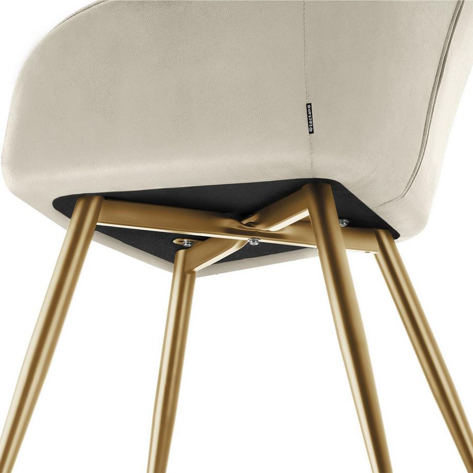 Tectake Chaise de salle à manger MARILYN en velours matelassé et rembourré  