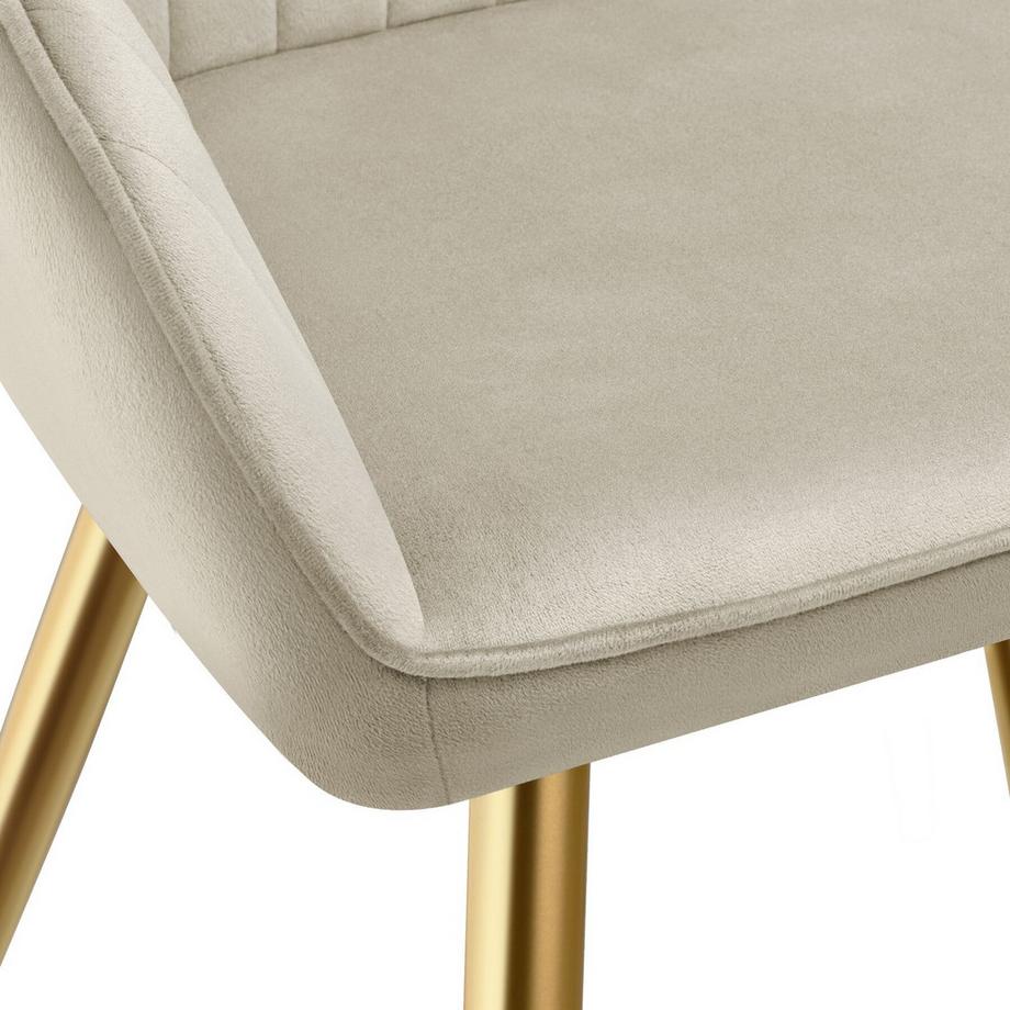 Tectake Chaise de salle à manger MARILYN en velours matelassé et rembourré  