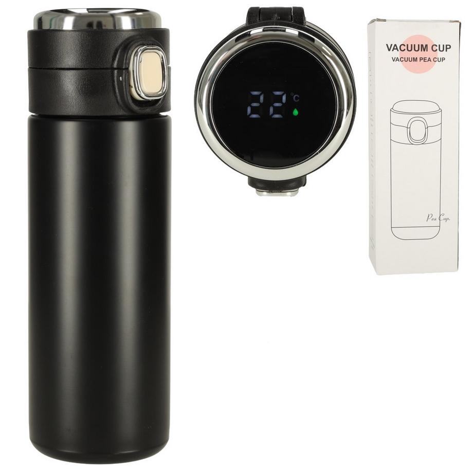 Pricenet  Tasse thermique avec embout LED thermos 420ml noir 