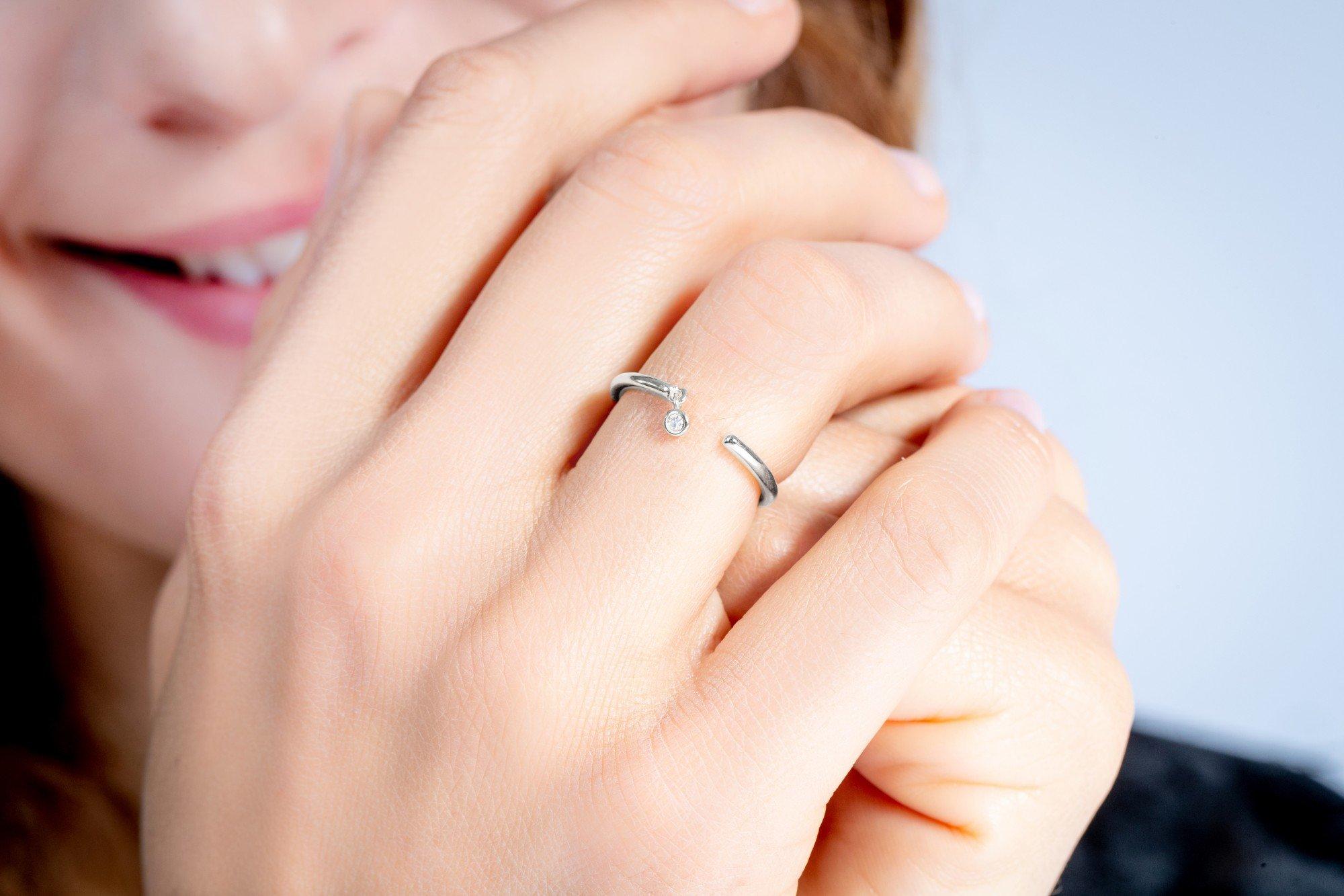 La Garçonne Diamant  Bague en argent et diamant 