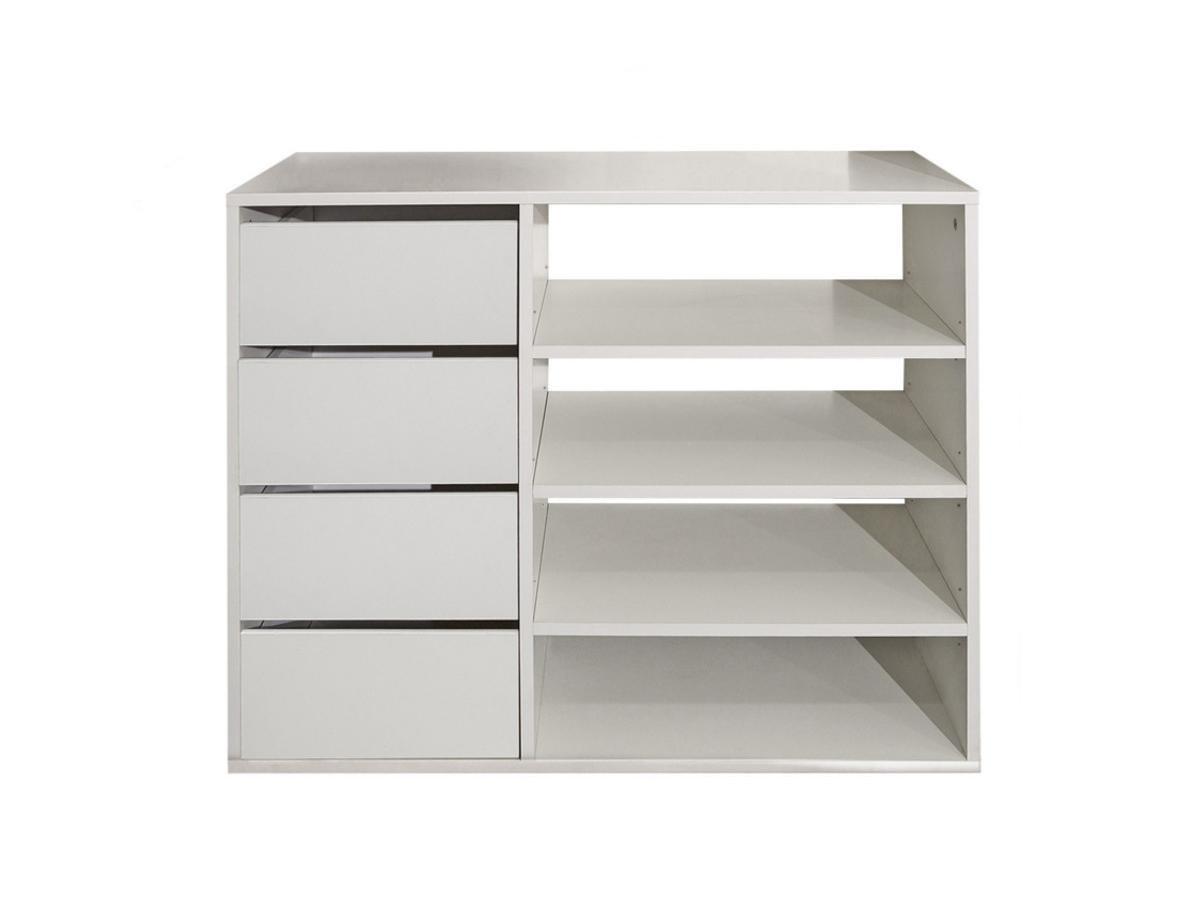 Vente-unique Credenza EMERIC 4 cassetti e 4 vani Colore Bianco  