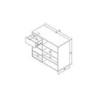 Vente-unique Credenza EMERIC 4 cassetti e 4 vani Colore Bianco  