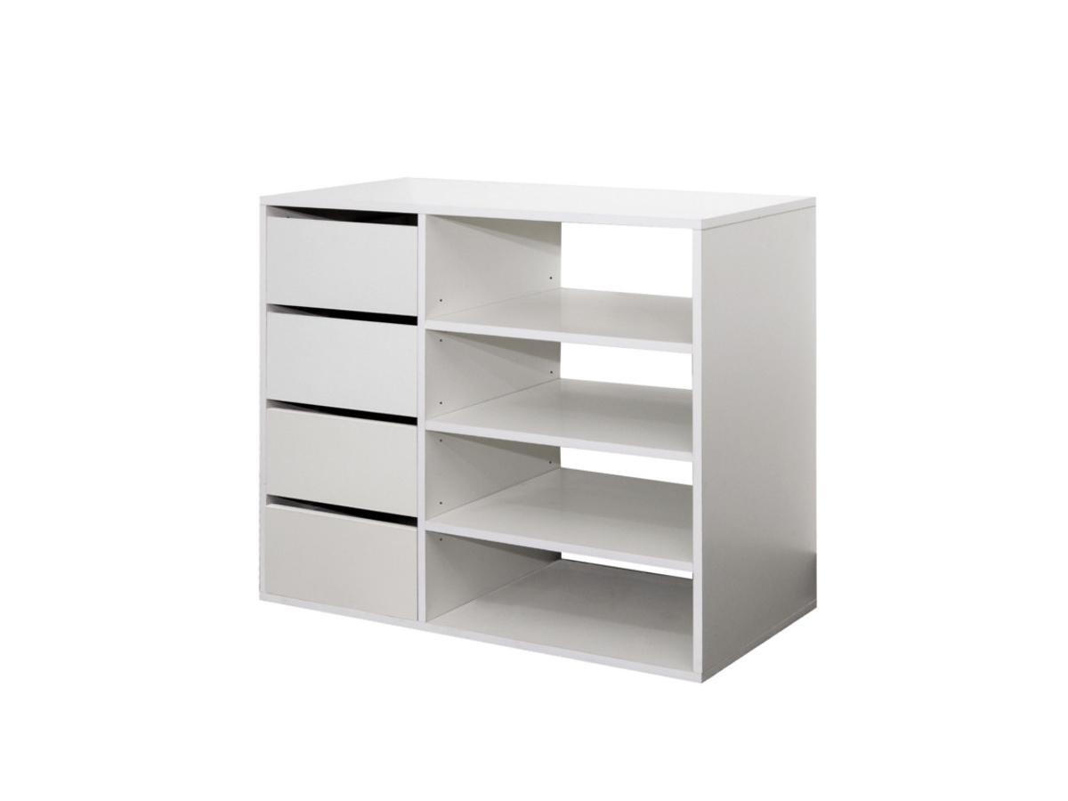 Vente-unique Credenza EMERIC 4 cassetti e 4 vani Colore Bianco  