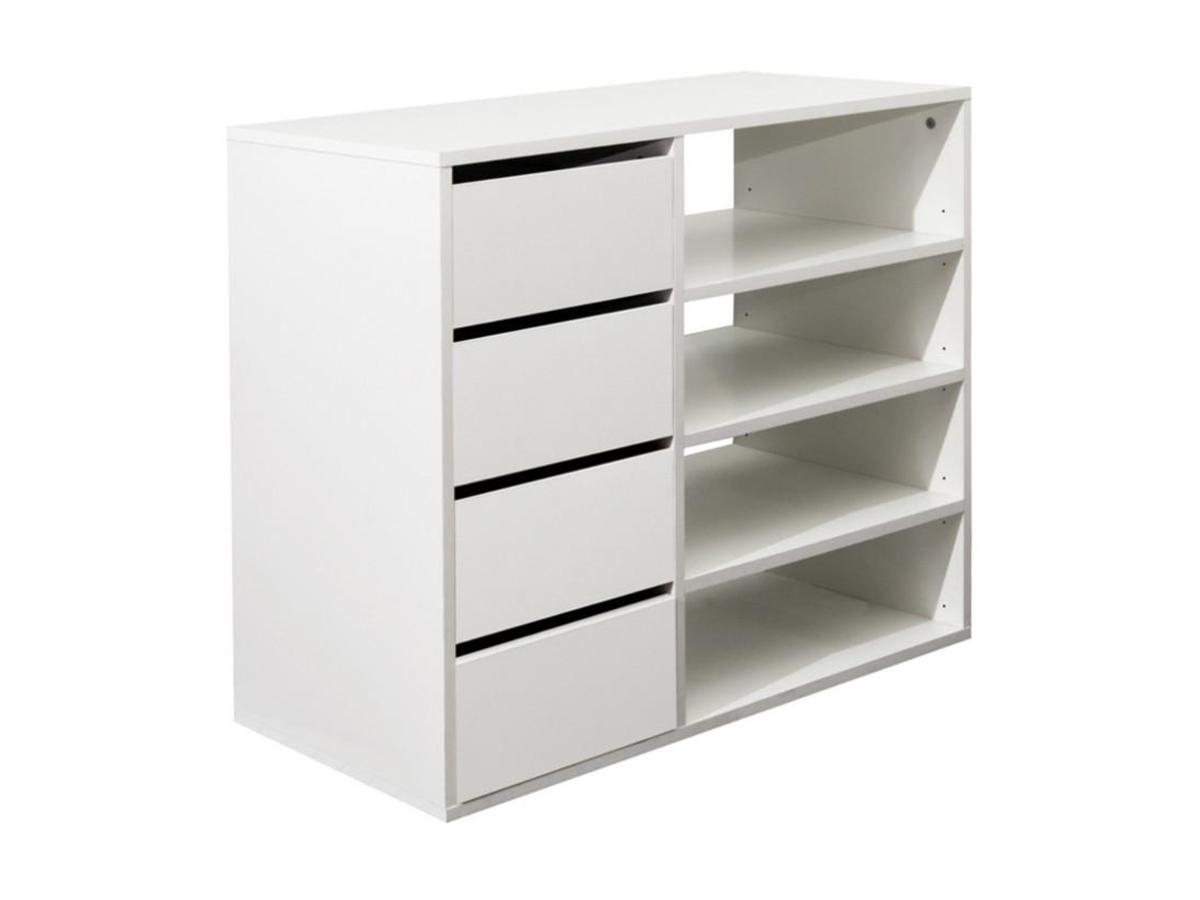 Vente-unique Credenza EMERIC 4 cassetti e 4 vani Colore Bianco  