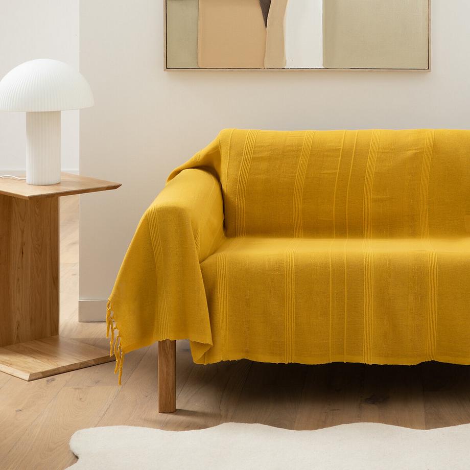 Baumwoll-Decke Nedo mit Fransen