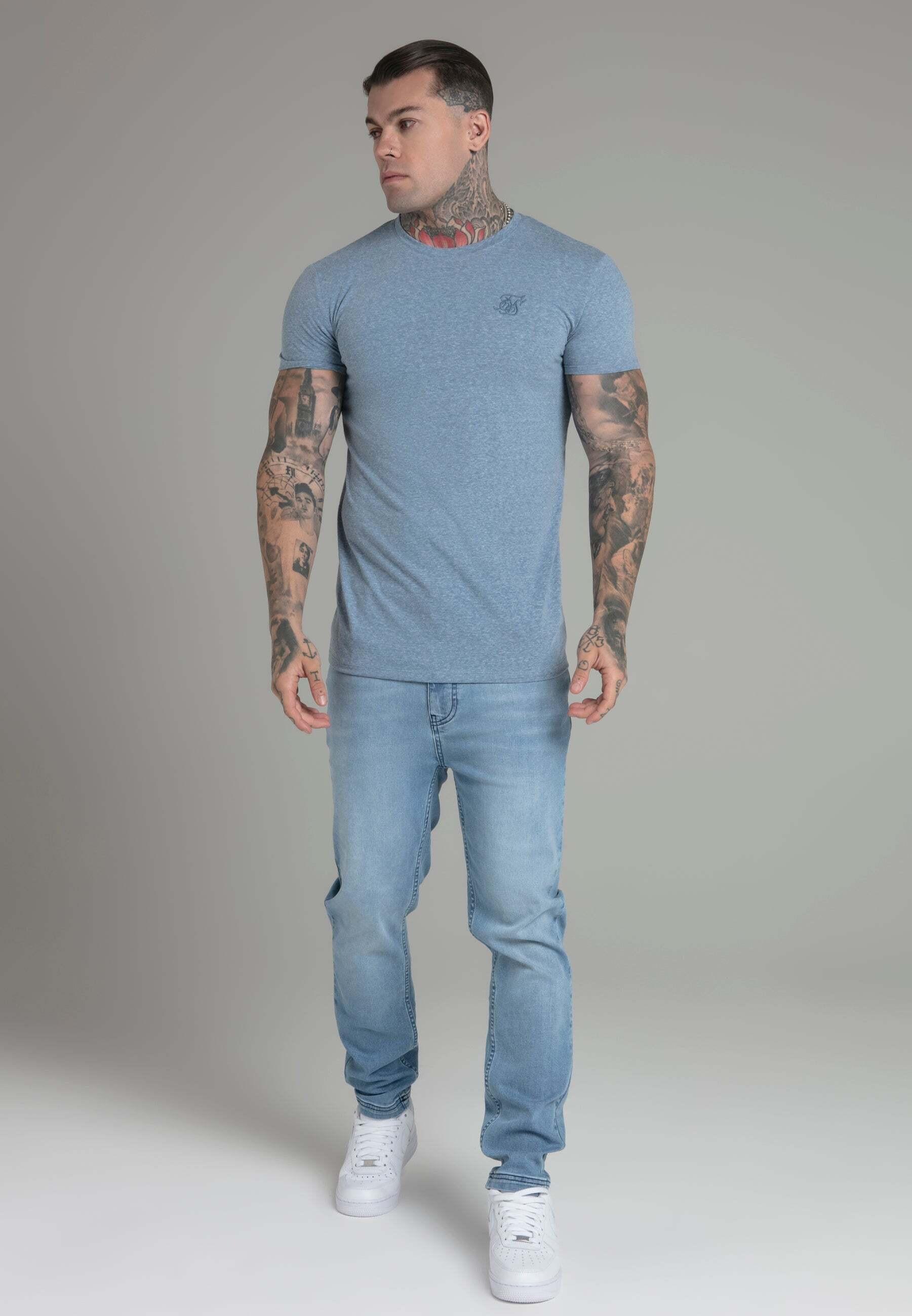 Sik Silk  T-shirt Marl T-Shirt in Blue 