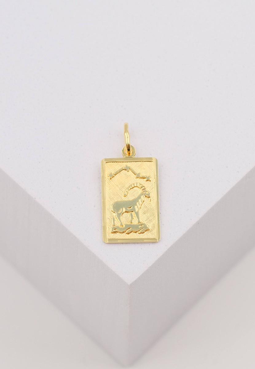 MUAU Schmuck  Pendentif signe du zodiaque capricorne or jaune 750, 20x9mm 