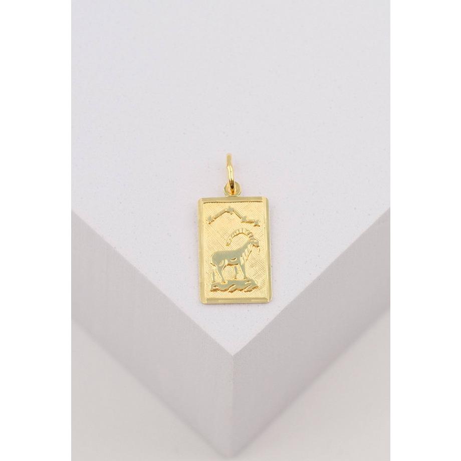 MUAU Schmuck  Anhänger Sternzeichen Steinbock Gelbgold 750, 20x9mm 