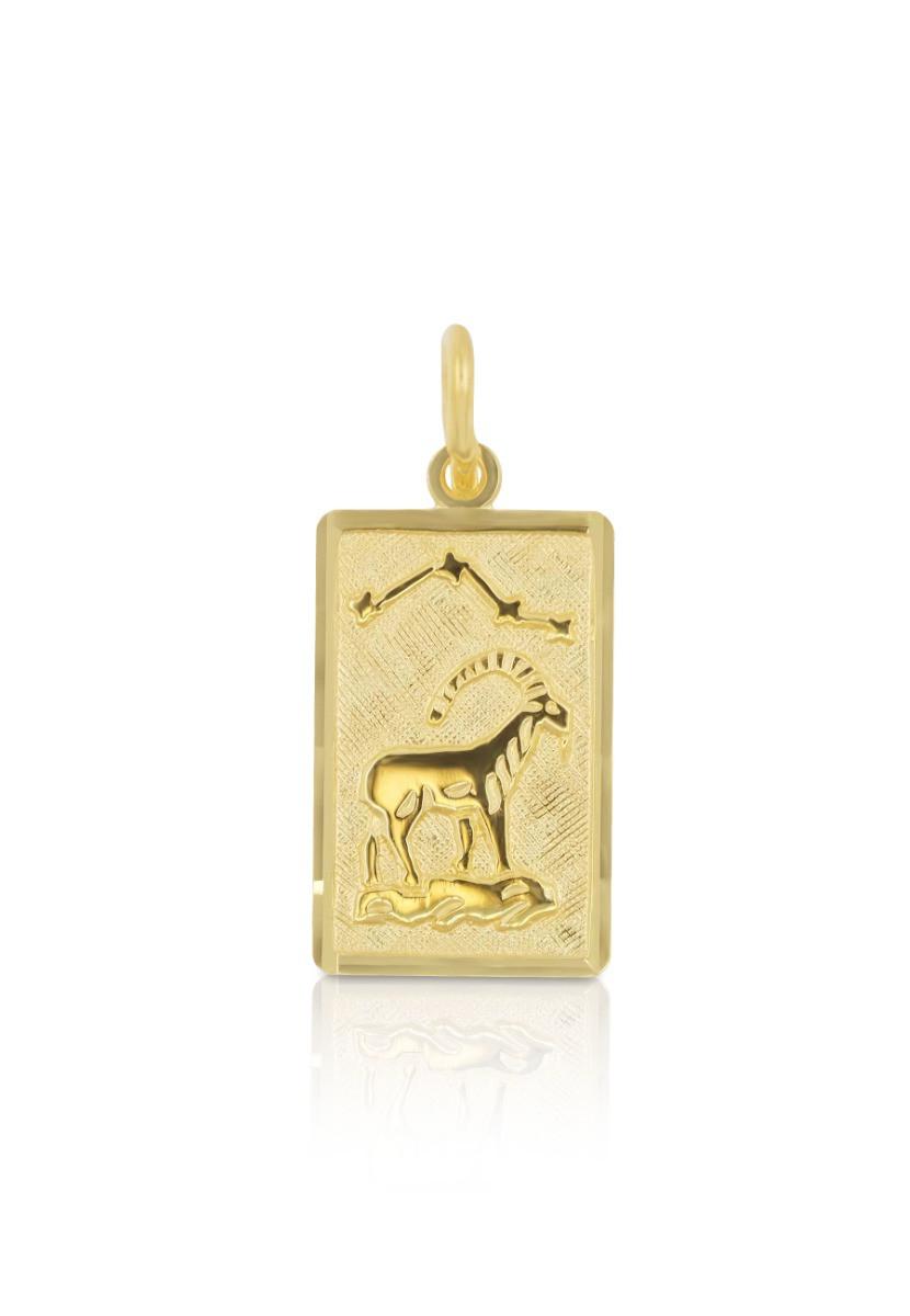 MUAU Schmuck  Pendentif signe du zodiaque capricorne or jaune 750, 20x9mm 