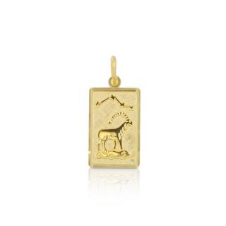 MUAU Schmuck  Pendentif signe du zodiaque capricorne or jaune 750, 20x9mm 