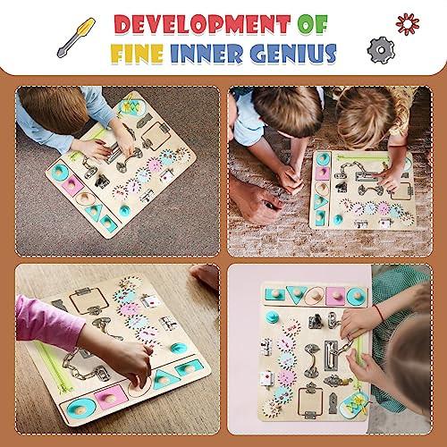 Activity-board  Busy Board | Aktivitätsbrett für Kinder - sensorisches Holzspielzeug für Kinder - Lernspielzeug für Kinder zur Entwicklung der Feinmotorik 