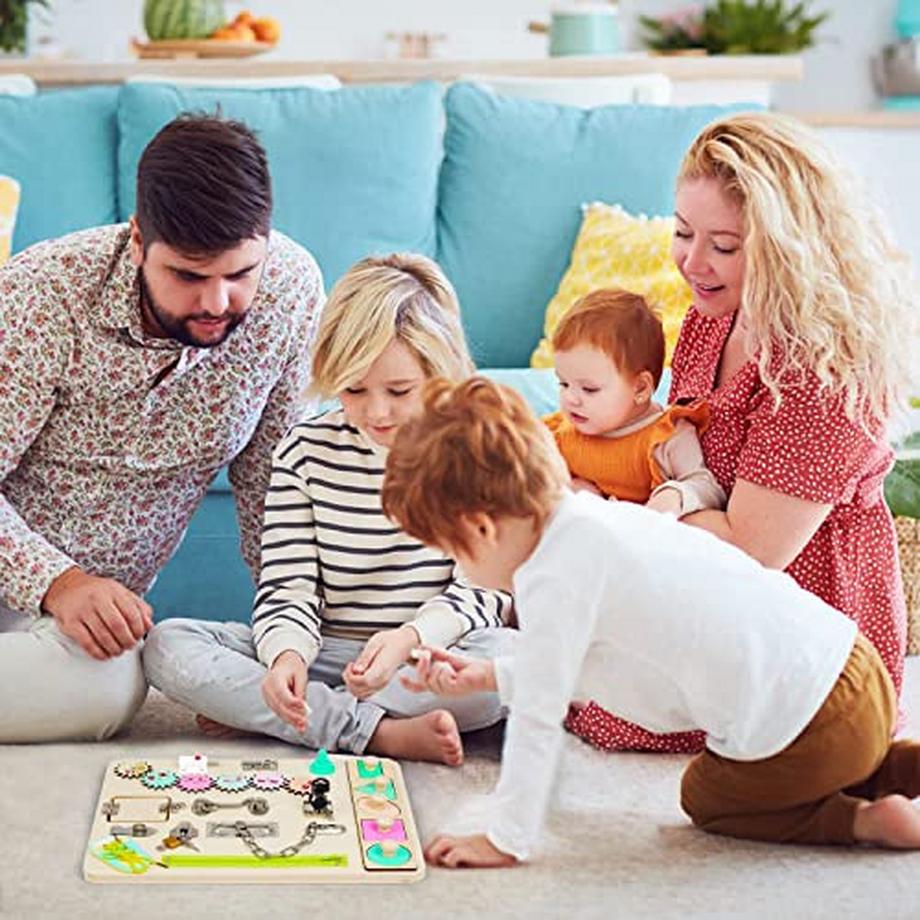 Activity-board  Busy Board | Aktivitätsbrett für Kinder - sensorisches Holzspielzeug für Kinder - Lernspielzeug für Kinder zur Entwicklung der Feinmotorik 