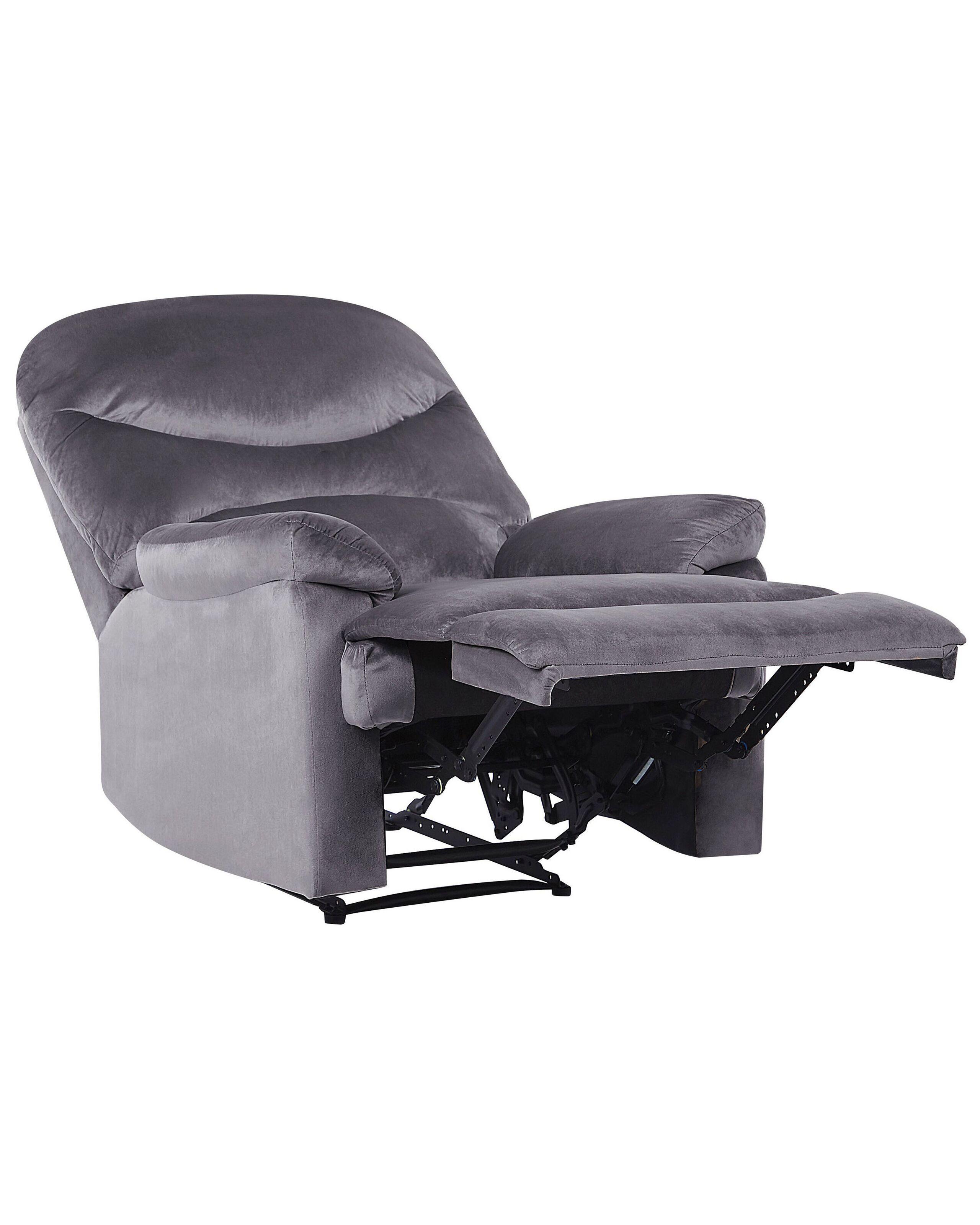 Beliani Fauteuil inclinable en Velours Industriel ESLOV  