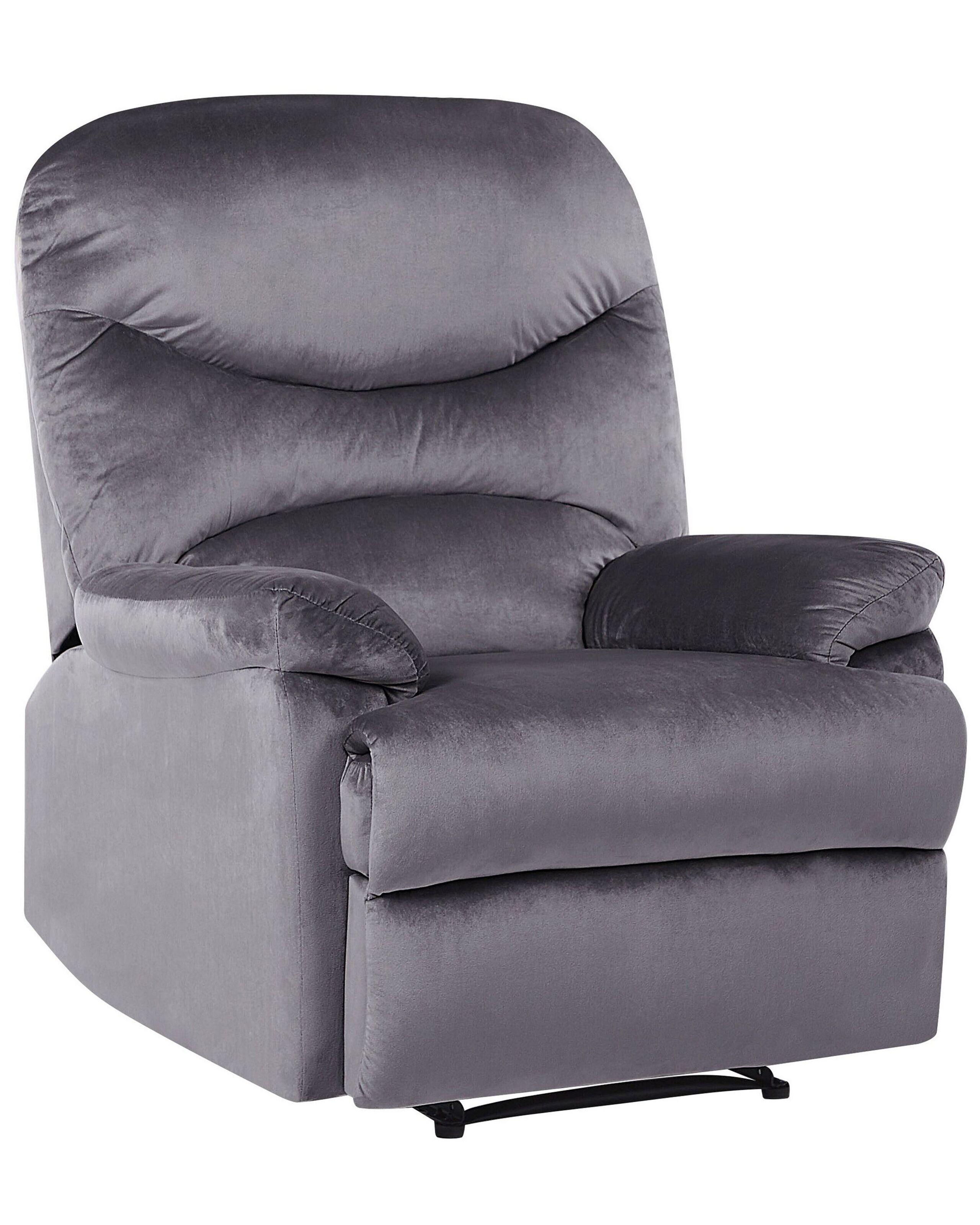 Beliani Fauteuil inclinable en Velours Industriel ESLOV  