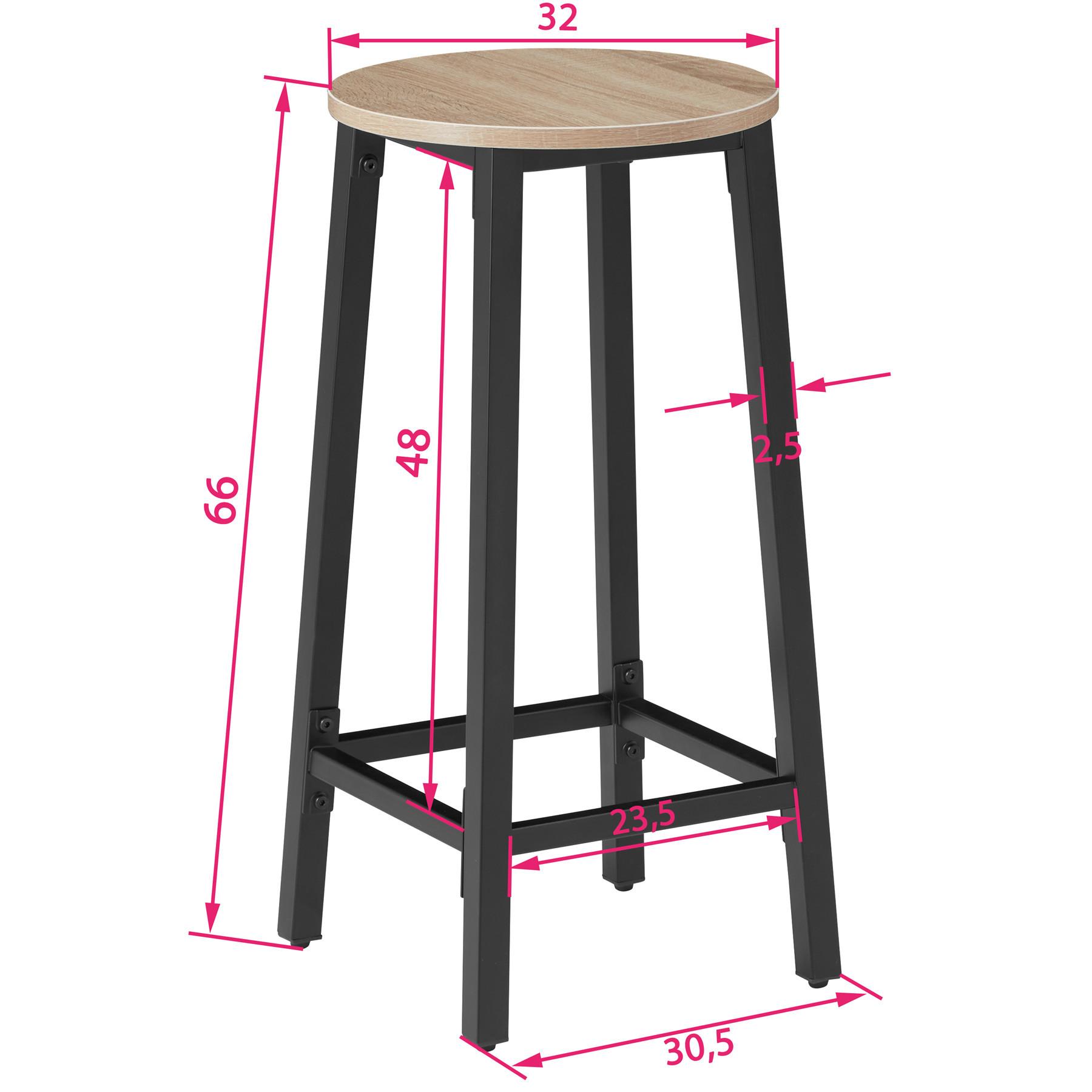 Tectake 2 Tabourets de bar Corby  