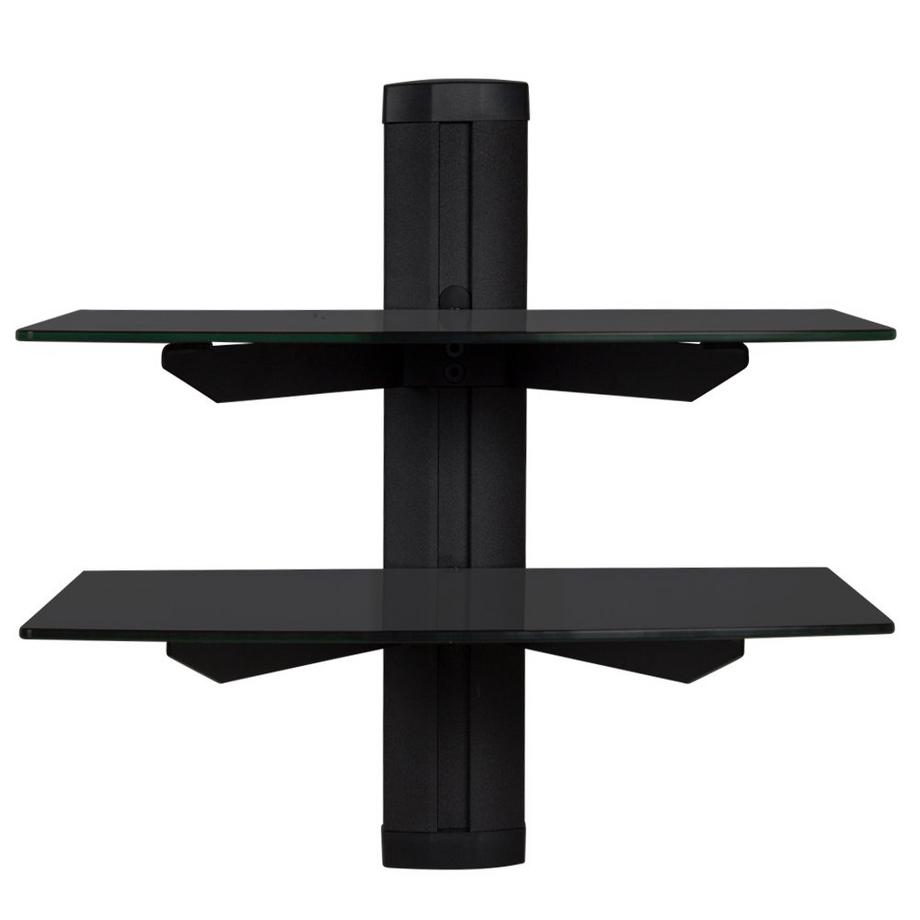 Tectake Supporto con fissaggio a parete e 2 ripiani per lettori DVD e ricevitori modello 3  