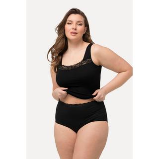 Ulla Popken  Maillot de corps coupe slim, avec dentelle et encolure carrée. Modal mélangé 