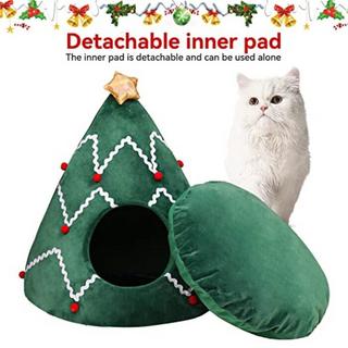 Alopini  Arbre Chat Grotte Lit pour Chat Moelleux, Cuddle Cave Chats Chaton Chien Lapin Sac de Couchage Tente pour Chat, Lieu de Couchage pour Chat de Noël pour l'intérieur 