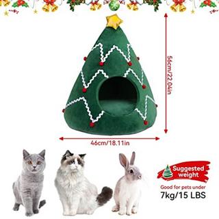 Alopini  Arbre Chat Grotte Lit pour Chat Moelleux, Cuddle Cave Chats Chaton Chien Lapin Sac de Couchage Tente pour Chat, Lieu de Couchage pour Chat de Noël pour l'intérieur 