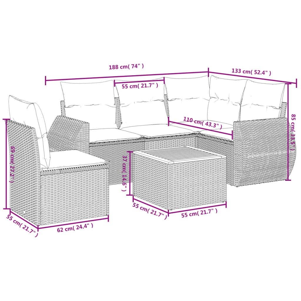 VidaXL Ensemble de canapés de jardin rotin synthétique  