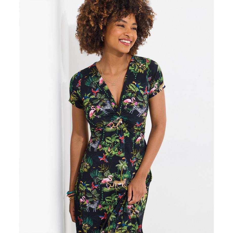 Joe Browns Abito Jersey Maniche Corte Stampa Animalier  