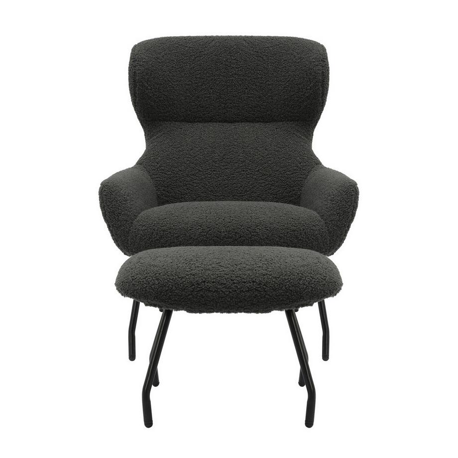 mutoni Sessel Harmonize Teddyfell anthrazit  