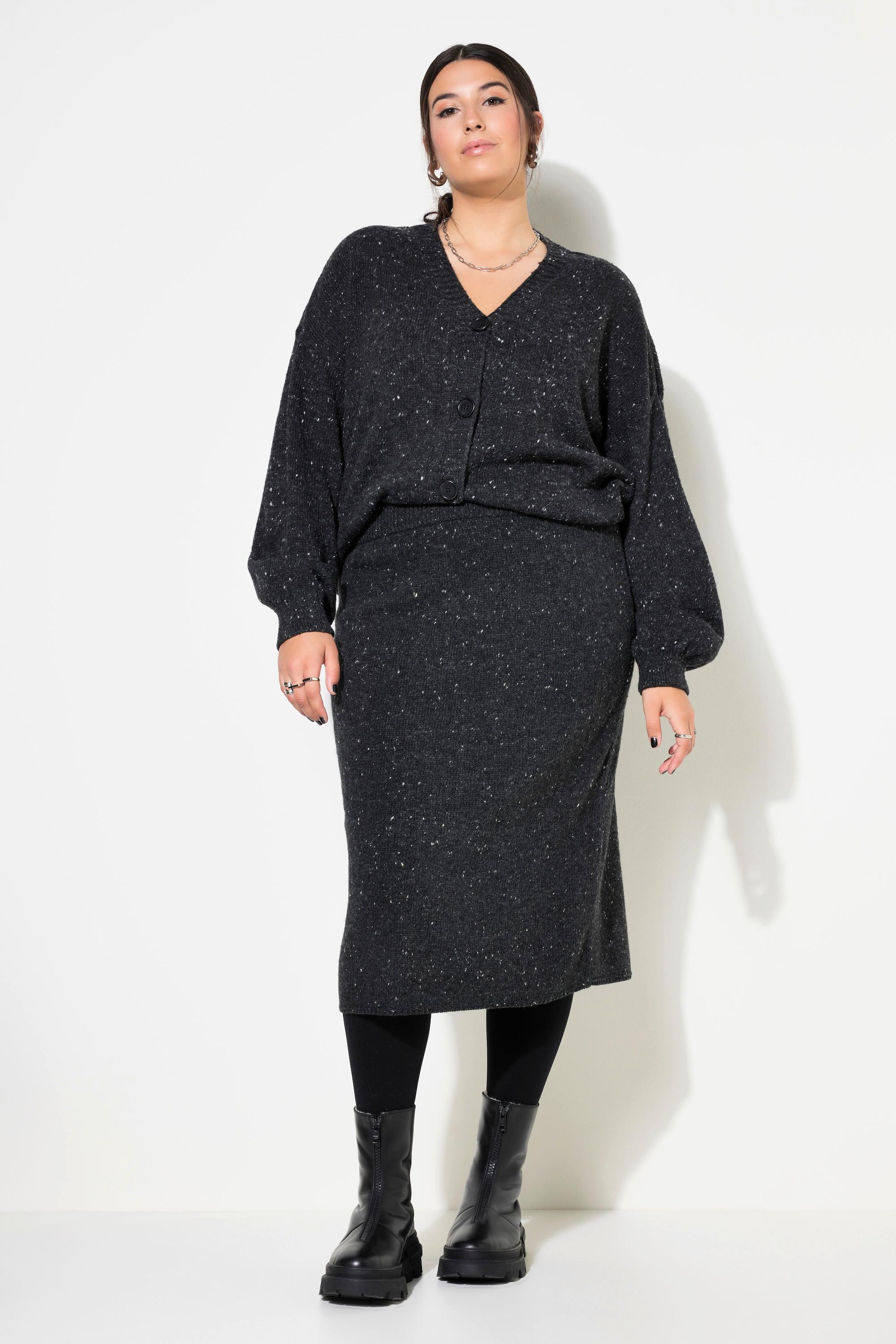 Studio Untold  Robe midi en maille. Coupe Slim Shape. Effet poivre et sel 