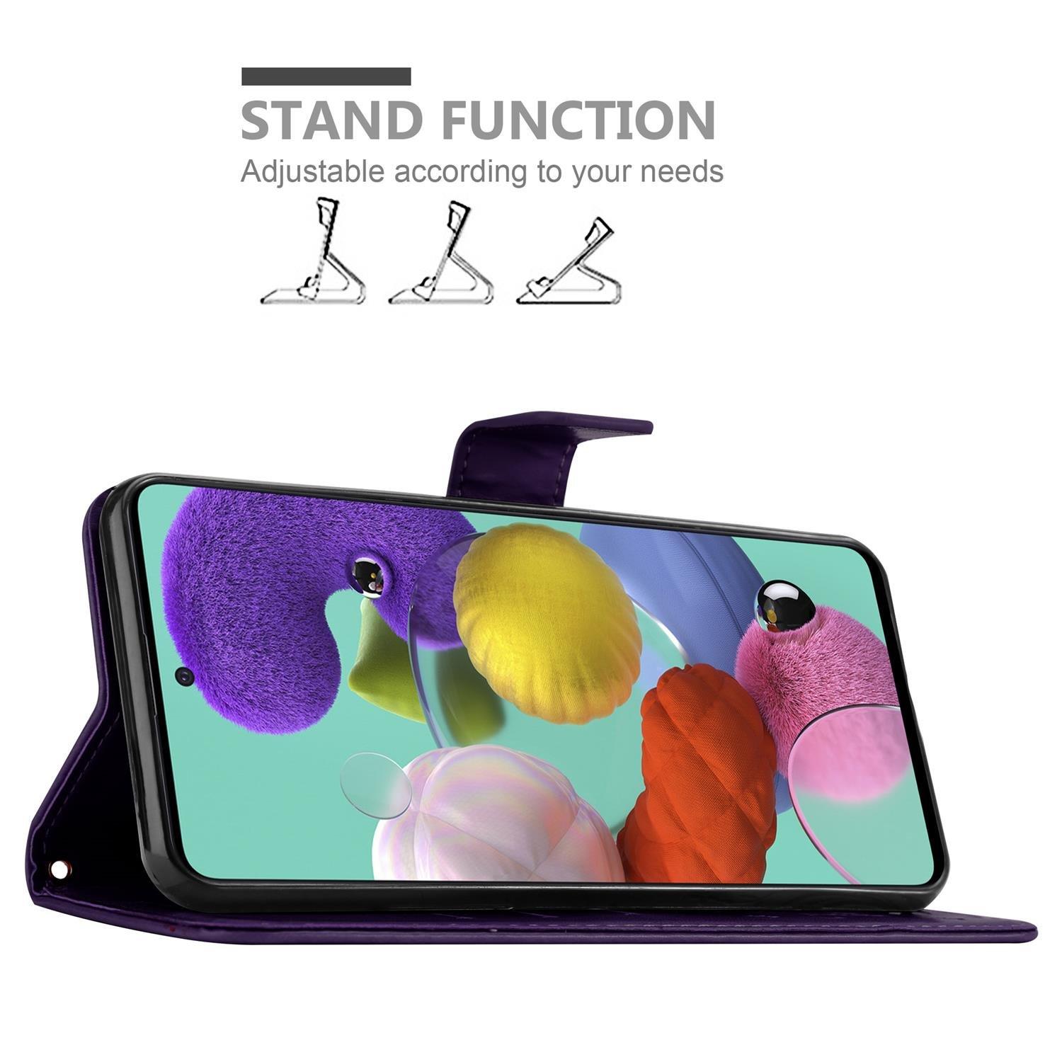 Cadorabo  Hülle für Samsung Galaxy A51 5G Blumen Design Magnetverschluss 