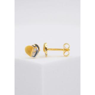 MUAU Schmuck  Clous d'oreilles bicolores or jaune/blanc 750 diamant 0.04ct. 6x6mm 