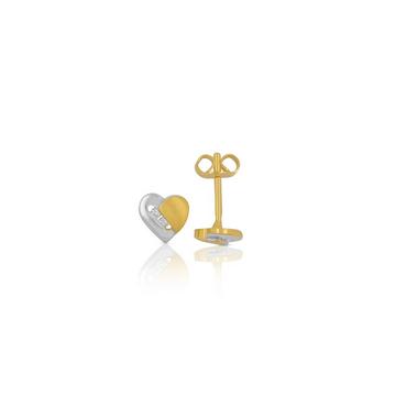 Ohrstecker Bicolor Gelb-/Weissgold 750 Diamant 0.04ct. 6x6mm