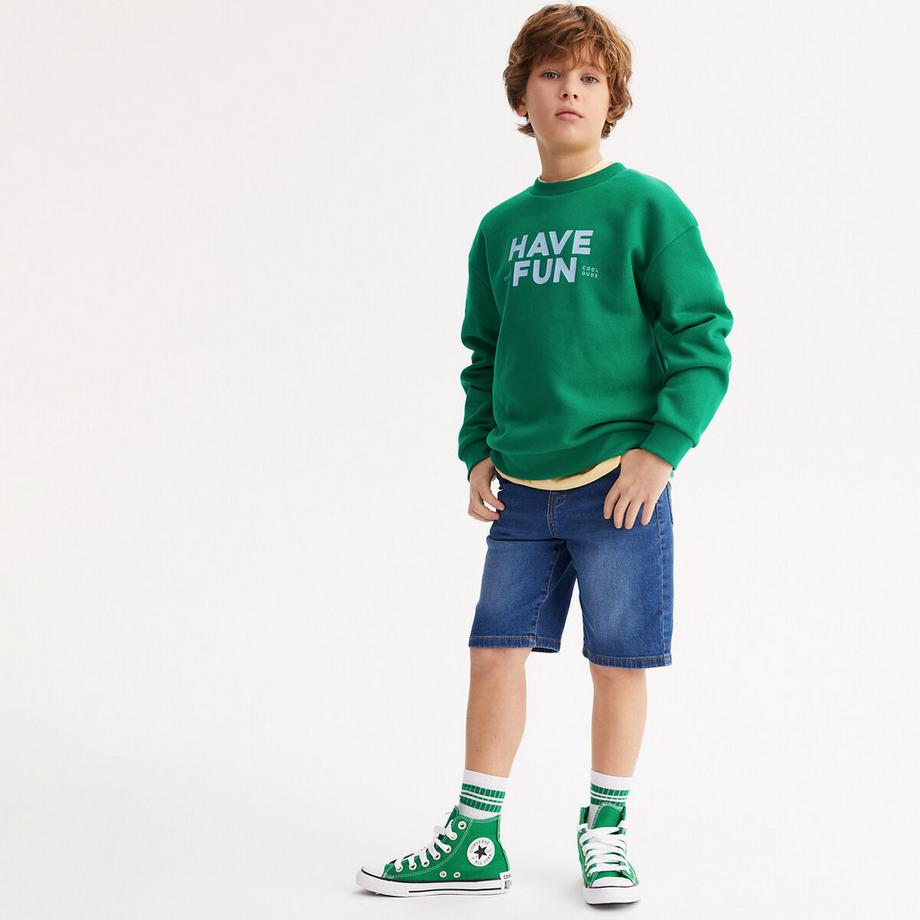 La Redoute Collections  Oversized Sweatshirt mit Rundhals und Messageprint 