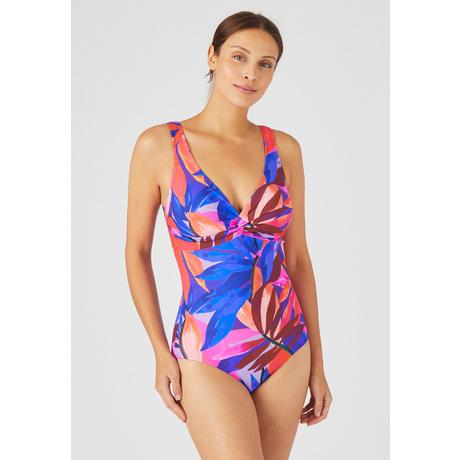 Damart  Maillot de bain imprimé feuillage. 