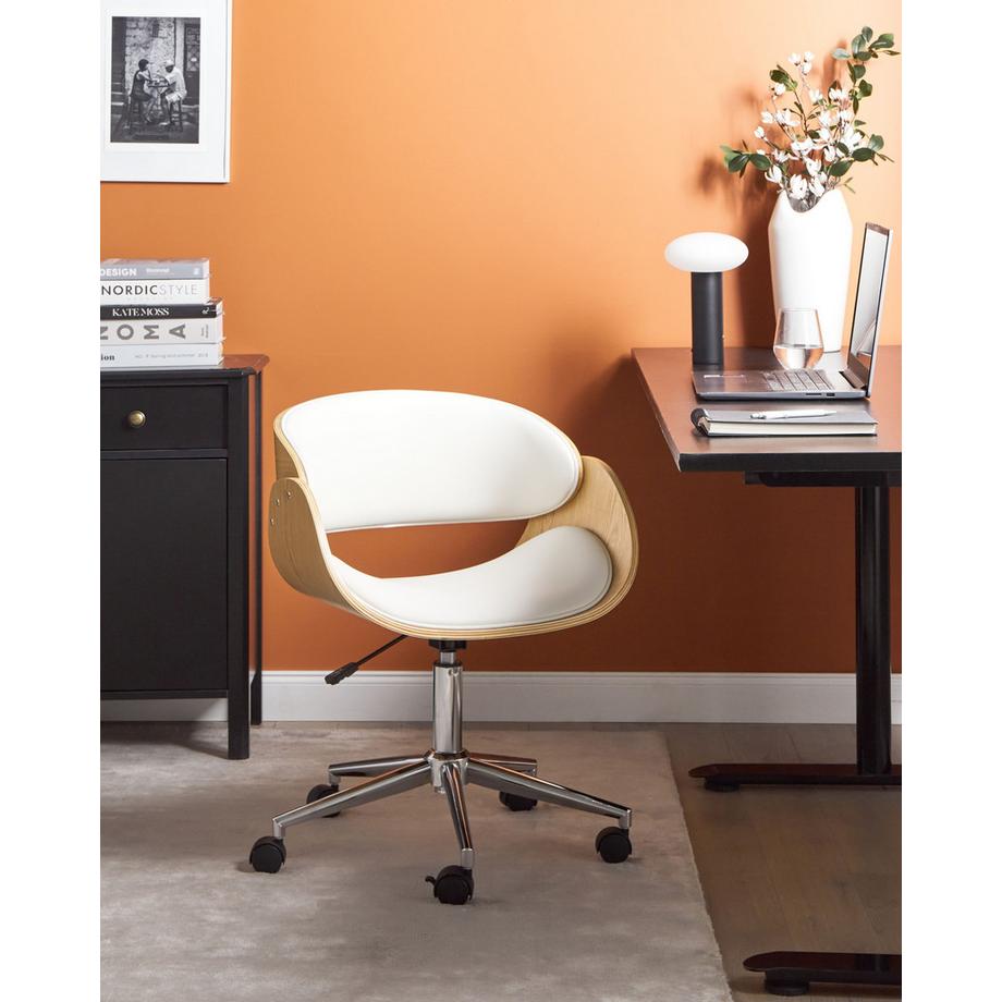 Beliani Sedia da scrivania en Pelle sintetica Retrò PALATKA  