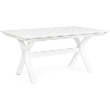 Table à rallonge de jardin Kenyon 180-240x100 blanc