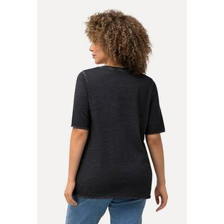 Ulla Popken  T-Shirt, Flockdruck, Classic, Rundhals, Halbarm 