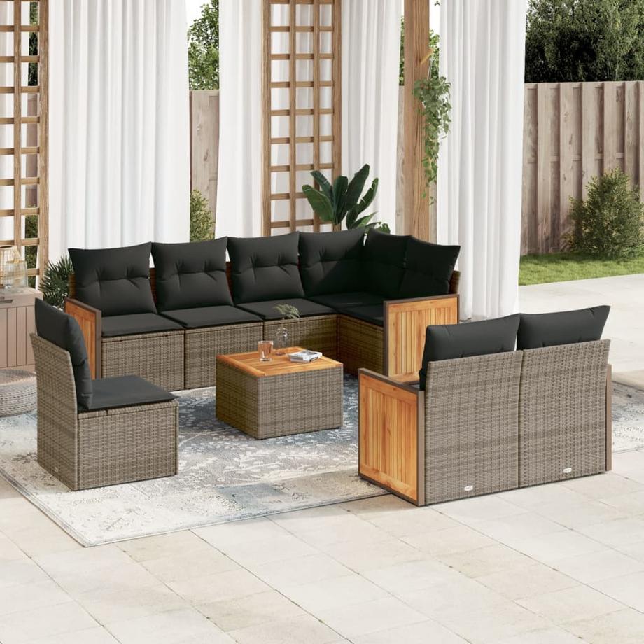 VidaXL Ensemble de canapés de jardin rotin synthétique  