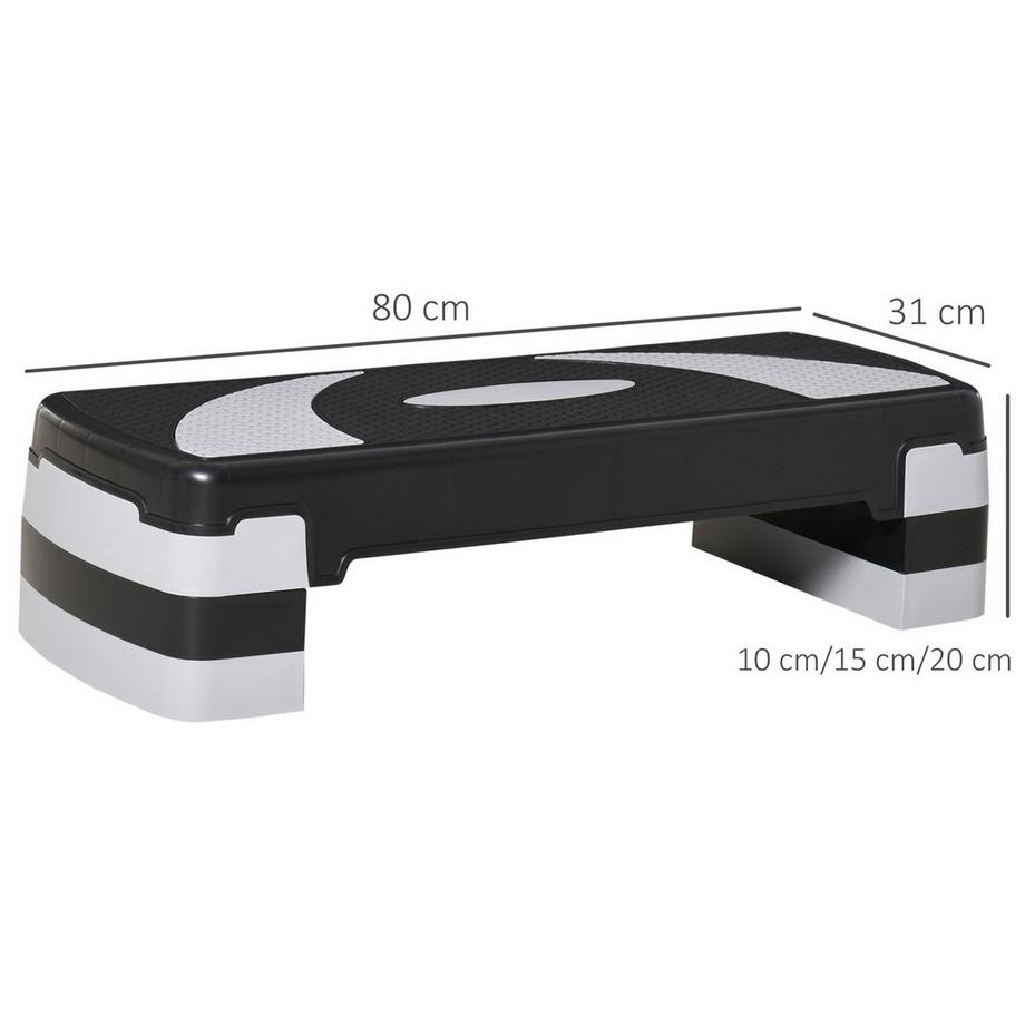 Northio  Stepping Stepper Aerobico Regolabile In Altezza Con 3 Livelli (10/15/20 Cm), Cyclette Fitness, Fino A 150 Kg, 80X31X10-20 Cm 