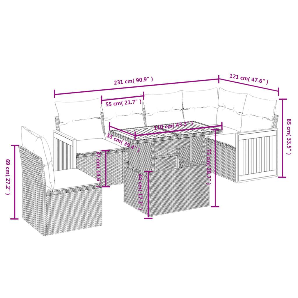 VidaXL Ensemble de canapés de jardin rotin synthétique  