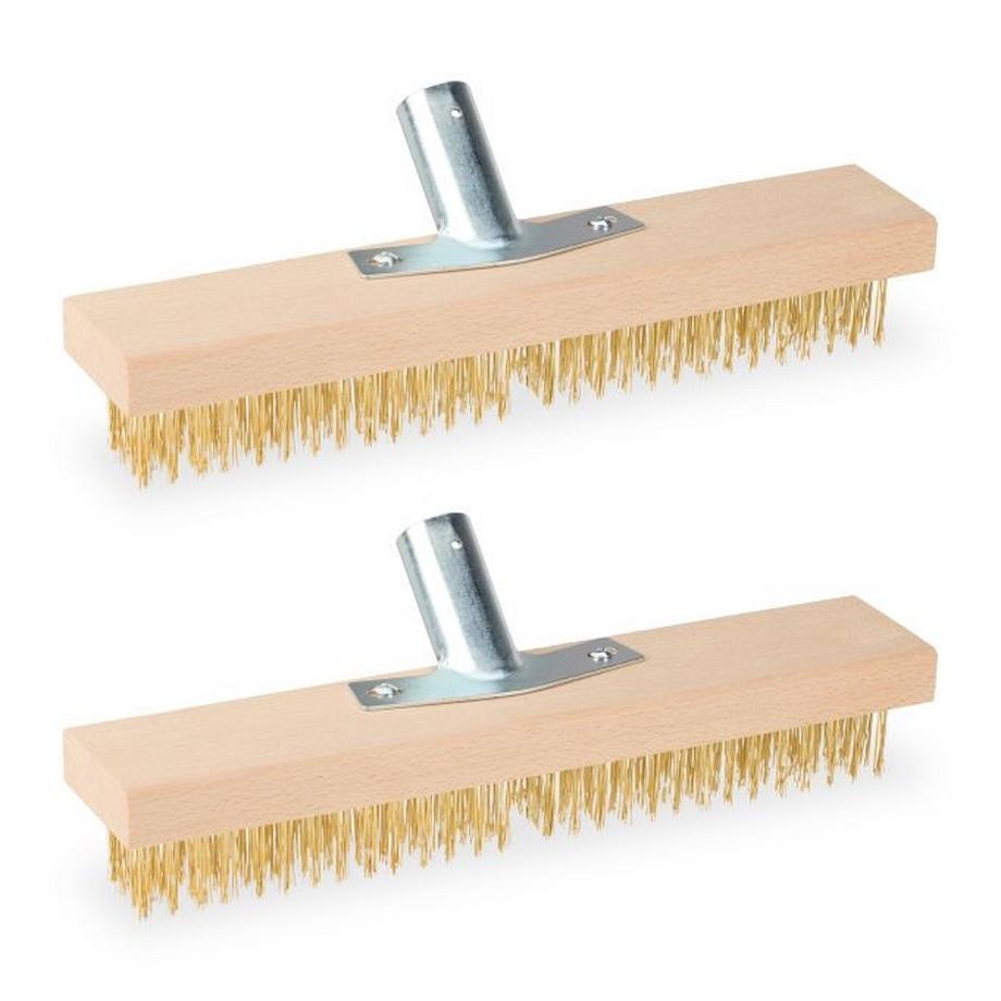 B2X  Drahtbesen mit Stahlbürste im 2er-Set 