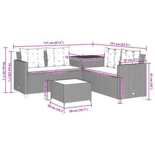 VidaXL Canapé de jardin rotin synthétique  