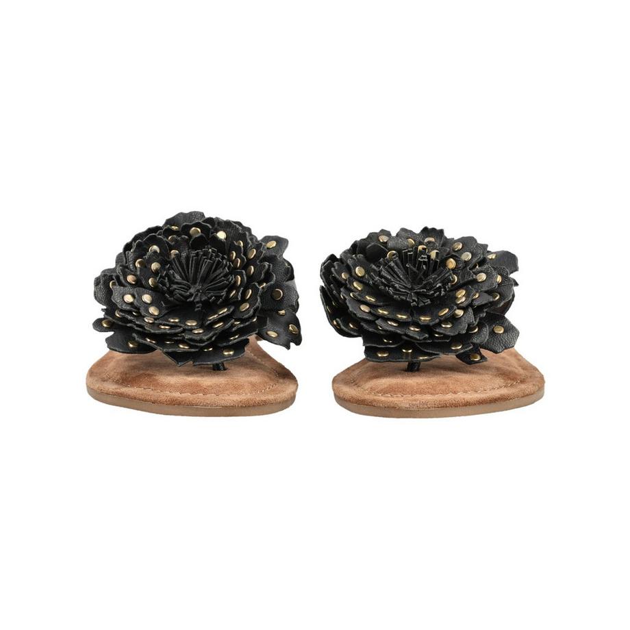 Lazamani Sandali con cinghia tra le dita decorati con fiori  
