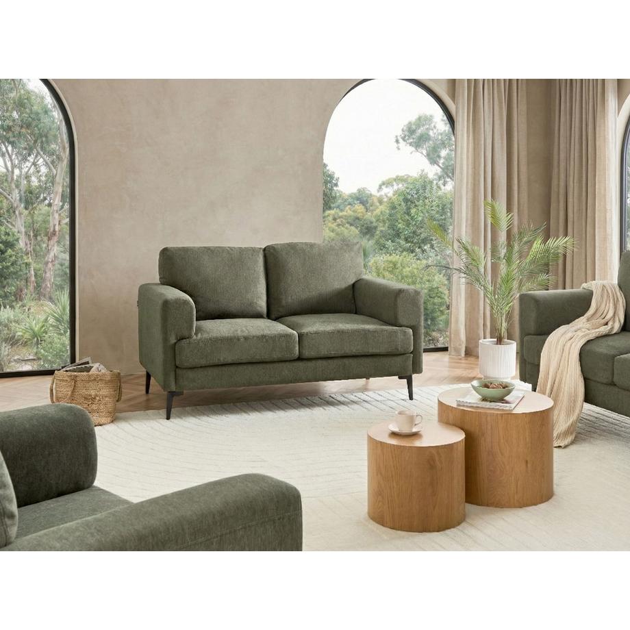 Beliani Canapé 2 places en Tissu Moderne LOUSTO  
