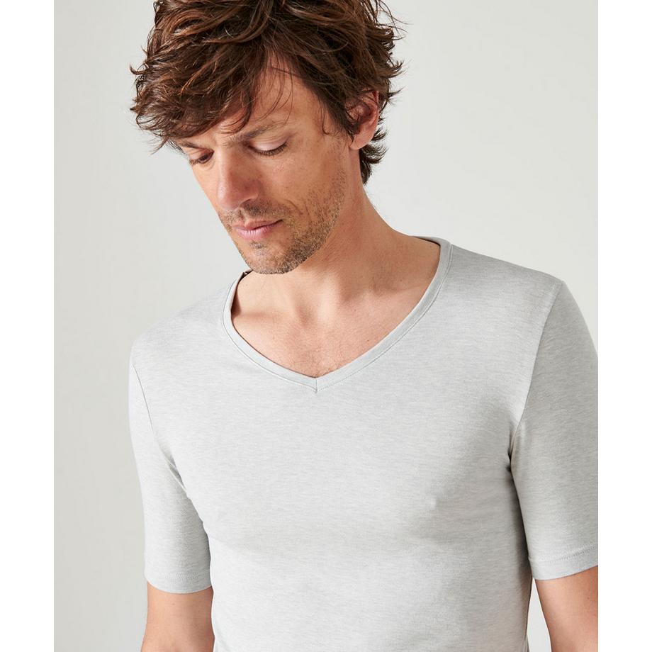 Damart V-Ausschnitt Kurzarm T-Shirt Wärmegrad Medium 3  