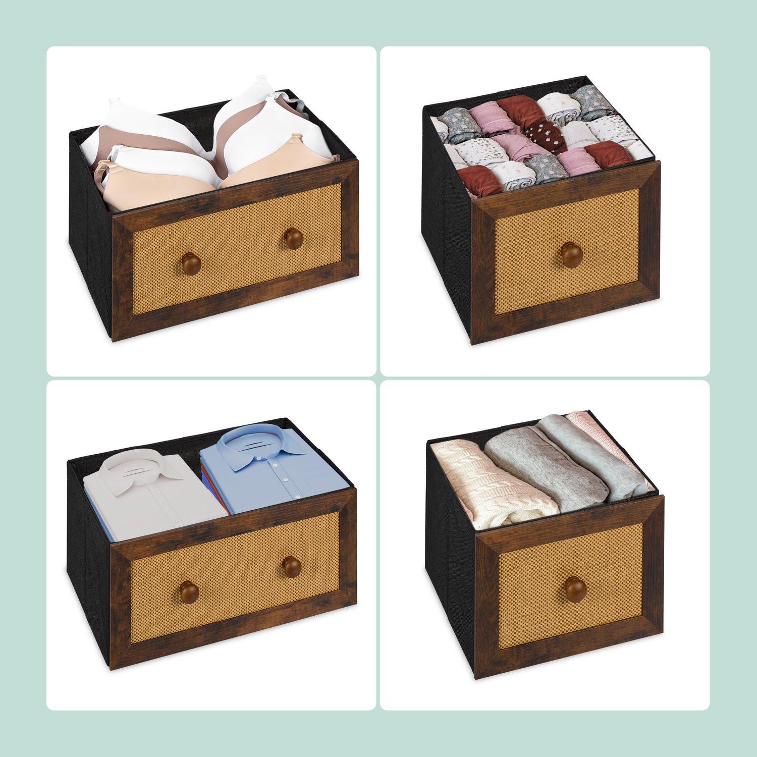 B2X Cassettiera a 5 cassetti in effetto rattan  