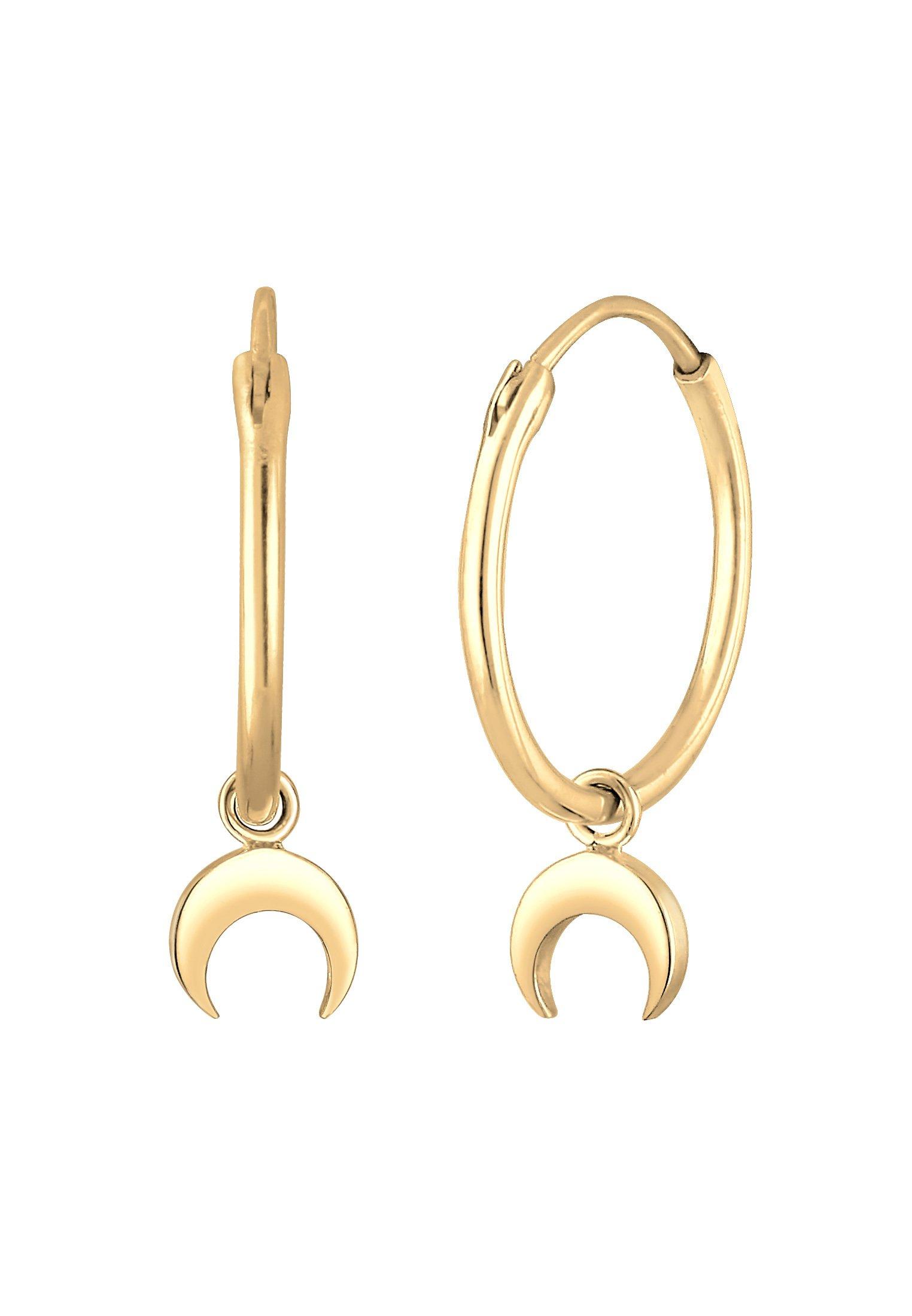 Elli  Boucles d'Oreilles Créole À Suspendre Demi-Lune Luna 