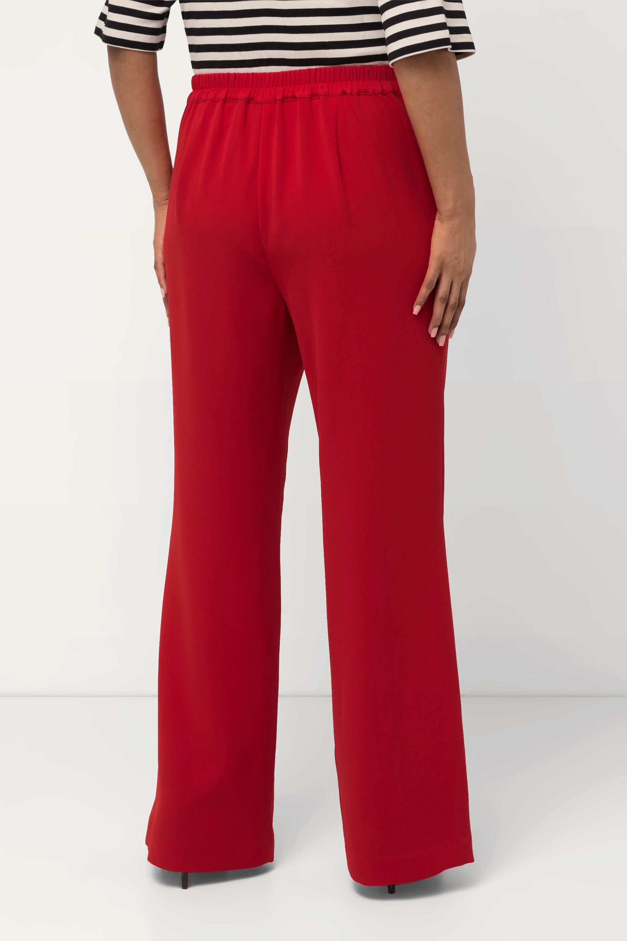 Ulla Popken  Pantalon de tailleur à jambe droite et large. Taille élastique 